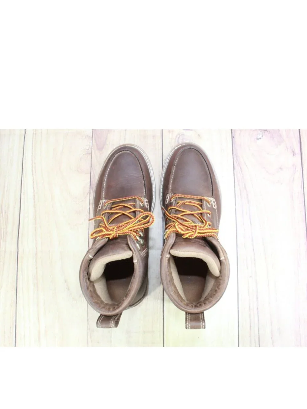 LL Bean Brown Leather Stonington Moc Toe Boots Women's 8 Men's 6.5